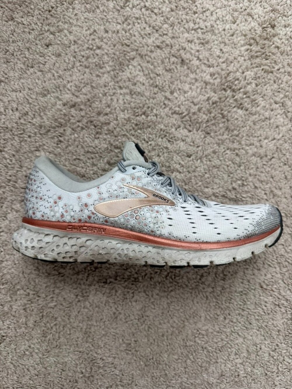 Brooks Glycerin 17 Running Shoes Women's 6.5 Grey Rose Gold